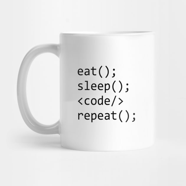 Eat Sleep Code Repeat by Rishirt